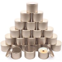 Hochwertige leere runde Metalldosen in Mattschwarz, Champagnergold und Weiß für Kerzen, 4oz, 8oz, 16oz Weißblechdosen mit Deckel
