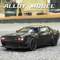 Challenger Charger SRT Modèle de voiture en métal moulé sous pression 1:32 avec amortisseurs, simulation sonore et lumineuse, portes ouvrables, modèle de voiture en alliage à rétrofriction