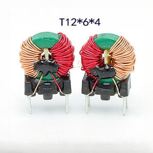 Inductor de modo común 12*6*4 - 10MH, diámetro del cable 0.4, con base de marco, inductor de anillo magnético, inductor enchufable para fuente de alimentación de CC - Product Image 1