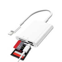 Lector de Tarjetas 3 en 1 para Android, Interfaz USB Externa, Adaptador de Memoria USB para Tarjetas TF y SD, Compatible con PC y Laptop