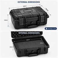 Étui rigide en plastique étanche GD5023 noir avec mousse EVA personnalisée 339*295*152mm, petite boîte de protection pour outils