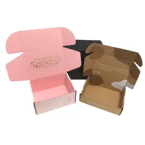 顶级时尚波纹牛皮纸卷发器盒包装定制运输箱粉色