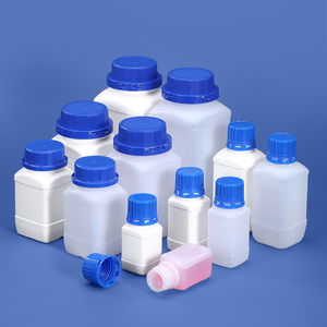Bottiglia in Plastica HDPE per Reagenti Liquidi da Laboratorio con Collo Spesso e Tappo a Vite Blu, 60ml 100ml 250ml - Product Image 2