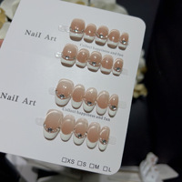 Ongles artificiels en acrylique faits à la main, mignons, en forme de dessin animé, 3D, vente en gros, de haute qualité, épais, réutilisables, avec colle