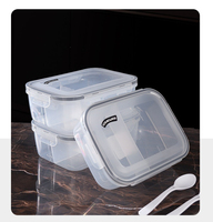 Boîte à lunch en plastique à trois étages, simple, compartimentée, étanche, sans BPA, compatible micro-ondes, avec compartiment scellé, récipient de stockage alimentaire