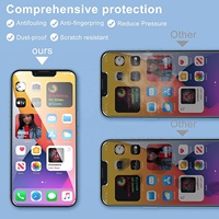 2 paquets de protecteur d'écran, sans contact, bulle libre, 2 pièces avec objectif d'appareil photo, Compatible avec Iphone 13 Mini Pro Max, offre spéciale