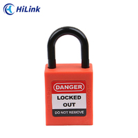 Cadenas de sécurité LOTO haute sécurité OEM Orange industriel 25mm à manille courte en nylon avec clé principale