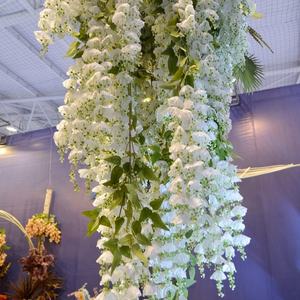 Flor artificial colgante de 3 ramas, flores de alta calidad para Arreglo de floristería, decoración de boda y boda en el bosque, pagoda - Product Image 3