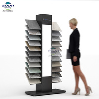 Présentoir vertical moderne haut de gamme avec éclairage LED - Écologique pour l'affichage de carreaux de céramique, de pierre, de parquet et de marbre