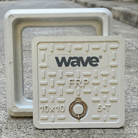 Couvercle de manhole routier carré en composite ondulé FRP blanc, résistant à la corrosion, qualité ingénierie, 10x10, capacité de charge 5-T