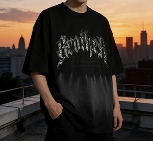 Felpa girocollo 230g, 100% cotone, effetto sfumato lavato e ricamo 3D, leggera e streetwear, vestibilità comoda, per uso quotidiano - Product Image 2
