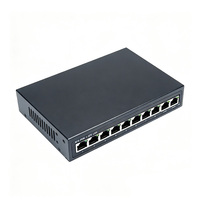 Switch Jaringan PoE Standar IEEE802.3af/at 10 Port 100Mbps Fast Ethernet RJ45 LAN Hub OEM ODM Negosiasi Otomatis Perangkat Berkabel