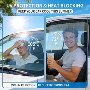 <span class=keywords><strong>Film</strong></span> solaire auto-adhésif nano-céramique anti-UV en PET pour voitures, protection anti-rayures et confidentialité, pare-soleil latéral pour vitres - Product Image 6