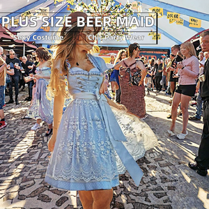<span class=keywords><strong>Disfraz</strong></span> de Camarera de Cerveza Talla Grande para <span class=keywords><strong>Mujer</strong></span>, Estilo <span class=keywords><strong>Heidi</strong></span> Gretchen, para Oktoberfest, Estilo Alemán, Poliéster, En Stock - Product Image 2