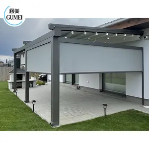 Install Easily Outdoor Aluminum Folding Retractable Pergola Motorized Awning Retractable Roof