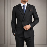 Blazer sur mesure pour homme, style italien, double boutonnage, 4 boutons, col en V, coupe ajustée, costume formel pour affaires et mariage