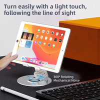 Support de tablette pliable rotatif en alliage d'aluminium portable HYDUODUO avec support de téléphone portable réglable pour iPad de bureau