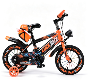 Vélo pour enfants sur le thème du mecha, 14 pouces, vert fluorescent, style <span class=keywords><strong>BMX</strong></span>, avec protège-mains et rayons colorés - Product Image 1