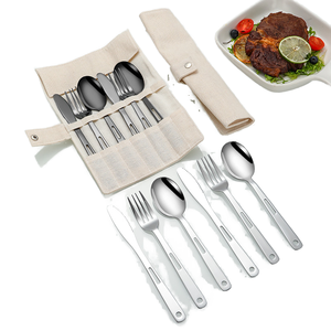 Food Grade Stainless Steel Tableware Set Household Knives, Forks, Bowls and Plates Are Rust-proof and Easy to Clean - Product Image 1