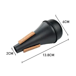 Silenciador de <span class=keywords><strong>trompeta</strong></span> recto, ligero, de plástico negro para principiantes, para uso de músicos de instrumentos de viento madera - Product Image 4