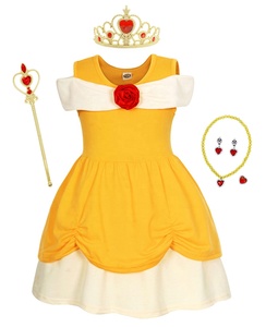 Nouvelle mode d'été <span class=keywords><strong>sirène</strong></span> dessin animé mignon violet et vert imprimé sans manches enfants enfants <span class=keywords><strong>petite</strong></span> fille robe princesse Costume - Product Image 2