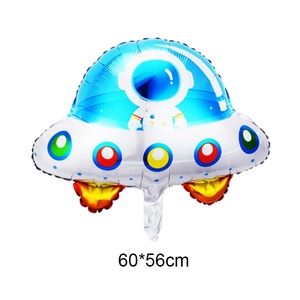 Galaxy Theme Boy Kid Sinh Nhật Trang Trí Tiệc Thổi Phồng Không Gian Tròn Helium Bóng Bay Phi Hành Gia Tên Lửa Tự Bơm Phồng Bóng Bay - Product Image 4
