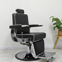 Fauteuil de Barbier Hydraulique Inclinable Personnalisé OEM, Pivotant à 360°, Robuste, pour Salon de Coiffure, Rasage et Coupe de Cheveux