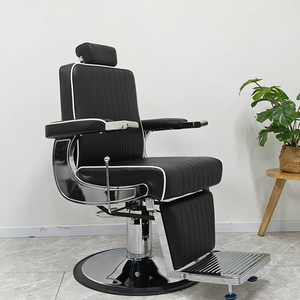 Fauteuil de Barbier Moderne pour Hommes, Fournitures de Barbier, Mobilier de Salon Noir, Fauteuil de Coiffure Hydraulique Inclinable - Product Image 1