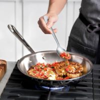 Poêle à frire saine en acier inoxydable triple couche, poêle de cuisine en acier inoxydable, cuisson uniforme, compatible avec toutes les plaques de cuisson