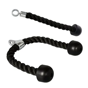Hot sale double grip fitness tricep rope bicep rope fitness accessories pull rope gym equipment tricep pulley kit