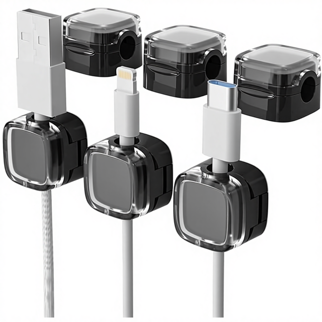 Magnetic Cable Clip Cable Holder Adhesive Wire Keeper Cord Cable Organizer Usb Charging Line Winder for Office Desktop Ome