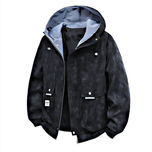 Chaqueta de talla grande personalizada con logo, estilo Hong Kong, para hombre, con capucha, teñido degradado, holgada, estilo informal, nueva colección primavera-otoño 2025 - Product Image 1