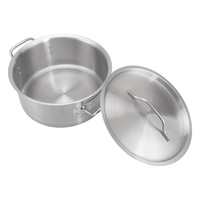 Vente flash - Casserole de cuisine de 8 L conforme aux normes européennes, petite casserole avec couvercle, en acier inoxydable, pour la cuisson en cuisine