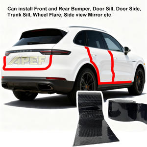 Film adhésif en vinyle noir effet fibre de carbone 5D, anti-rides, sans bulles, pour voiture, moto, bricolage extérieur - Product Image 6