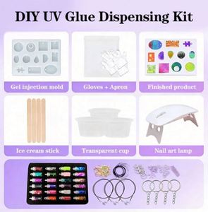 Kit professionnel de fabrication de bijoux en résine UV fait main, époxy transparent dur à durcissement rapide, moule en silicone pour pendentifs et boucles d'oreilles - Product Image 3