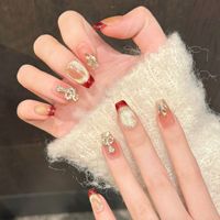 Design # 2782 Faux ongles à presser, strass 3D, effet œil de chat, forme cercueil courte, 10 pièces, vente en gros, motif serpent, en acrylique faits main
