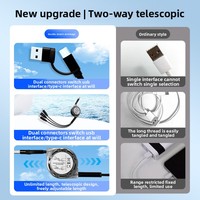 Kabel Data 5-In-1 pengisian daya cepat, kabel Data Pd 60W Flash 1 in 3 tipe-c pengisian daya kabel hadiah mobil TPE untuk ponsel