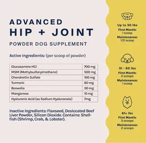 Alivio del dolor en las articulaciones del perro Vitaminas para perros para la artritis de cadera y articulaciones Glucosamina para perros