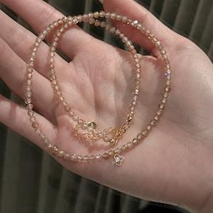 Collar de Plata de Ley S925 con Circonita, Diseño de Flor y Mariposa, Accesorios de Moda de Lujo con Cuentas para Mujeres y Niñas, Regalo Perfecto para Novias - Product Image 1