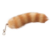 Porte-clés en fourrure naturelle de raton laveur et renard, pendentif à clipser pour costume, accessoires de sac à main, pompons à crochet