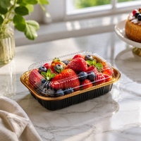 Boîte à gâteau à la crème de fraises, boîte à mousse, boîte à tiramisu, boîte d'emballage alimentaire transparente carrée, boîte d'emballage pour dessert, boîte en plastique PET