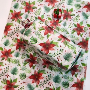 Papel de Seda con Diseño de Bayas Navideñas 50x70cm, Papel de Regalo con Patrón de Flores y Bayas en Acuarela para Rellenar Bolsas de Regalo Navideñas - Product Image 1