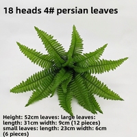 Plante artificielle de 18 têtes de fougère persane, 52 cm, grandes feuilles de fougère de Boston, pour la décoration murale de la maison, du bureau ou du jardin