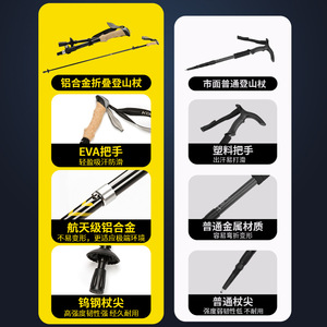 Bâtons de randonnée pliables en alliage d'aluminium I Am Trekking Poles 28-135 cm - Product Image 4
