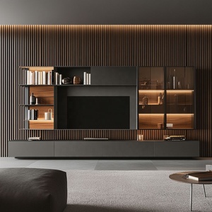 Deposito nascosto minimalista a parete legno <span class=keywords><strong>Tv</strong></span> unità Stand Set mobili moderni tavoli <span class=keywords><strong>Tv</strong></span> per soggiorno Villa Hotel - Product Image 2