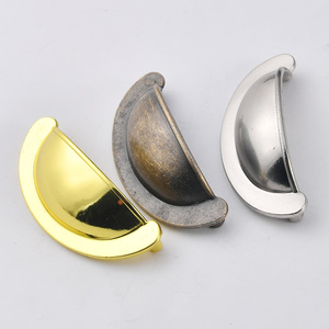 Antique Style Zinc Alloy <b>Drawer</b> <b>Pulls</b> Semi Circular Cabinet Hardware Silver Black <b>Gold</b> Bronze Durable Traditional Design - Product Image 4
