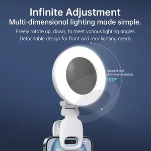 Fotografía de teléfono móvil Transmisión en vivo Belleza Luz de relleno Portátil Mini <span class=keywords><strong>Moonlight</strong></span> Espejo Circular LED Luz de bolsillo con clip - Product Image 6
