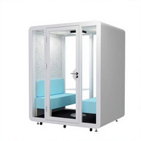 Cabine de bureau acoustique insonorisée, cabine téléphonique modulaire et mobile pour réunions, entretiens et diffusion