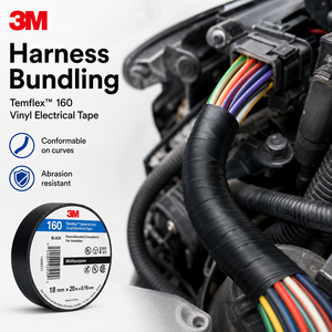 Cinta Eléctrica Flexible de PVC <span class=keywords><strong>3M</strong></span> <span class=keywords><strong>Temflex</strong></span> 160 Original, 18 mm x 20 m x 0,15 mm, 600 V, Retardante de Llama, para Aislamiento de Cables - Product Image 4