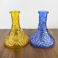 Verre Narguilé Vase Shisha Base Gaufrage Processus Bouteille Chicha Accessoires Noir Clair Jaune Bleu Couleur